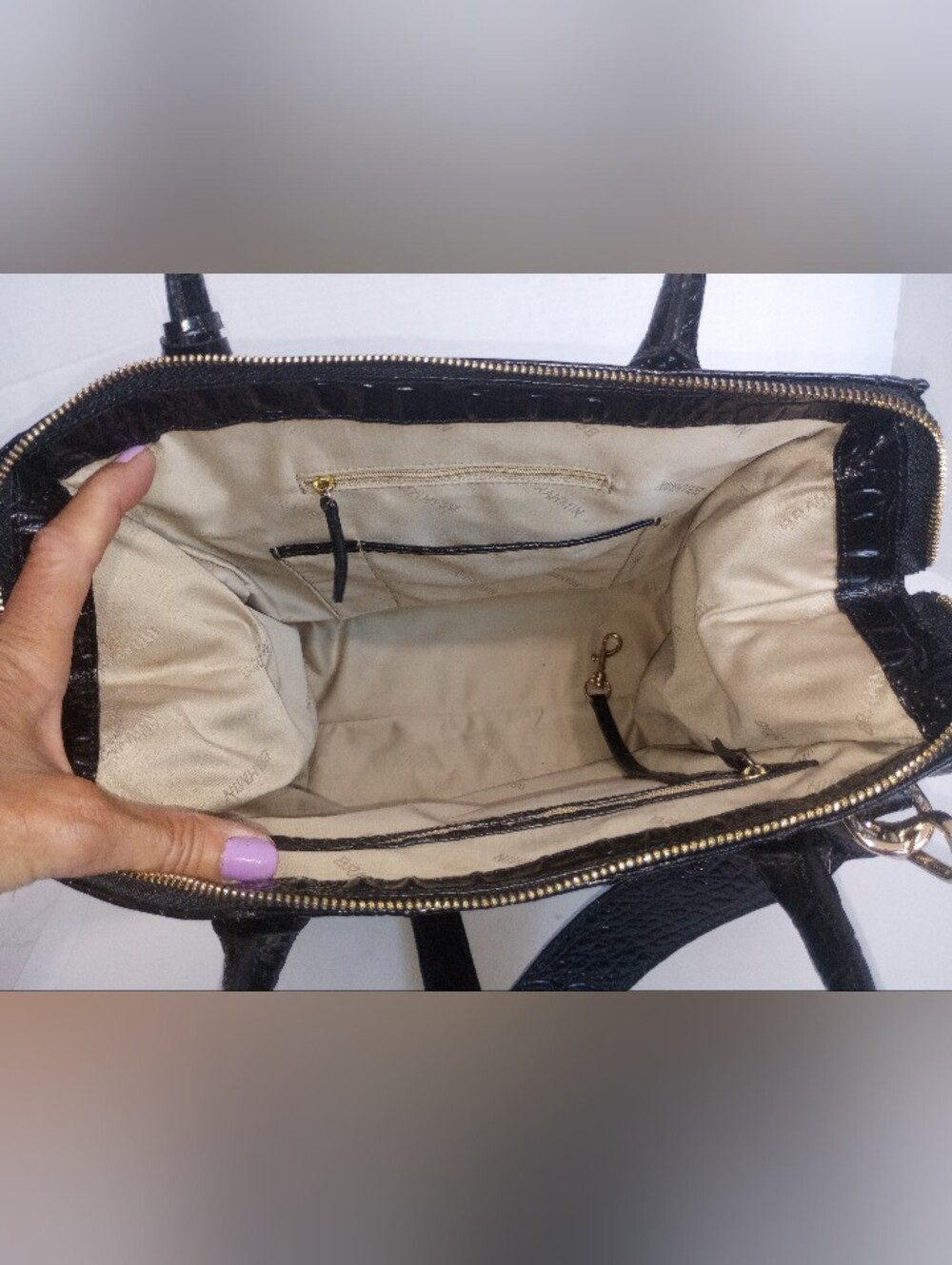 Brahmin Caroline Black Melbourne Satchel With Shoulder Strap - Picture 12 of 12
